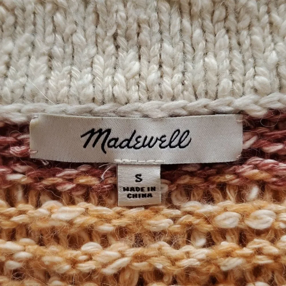 Madewell Baez Multicolor Stripe Pullover Sweater